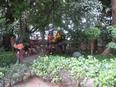 The shrine takes up a small corner in the back of the hotel grounds.