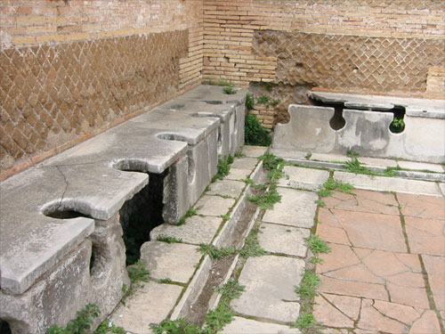 Using the bathroom in ancient Rome was a much more, uh... 'social' occasion than it is today.