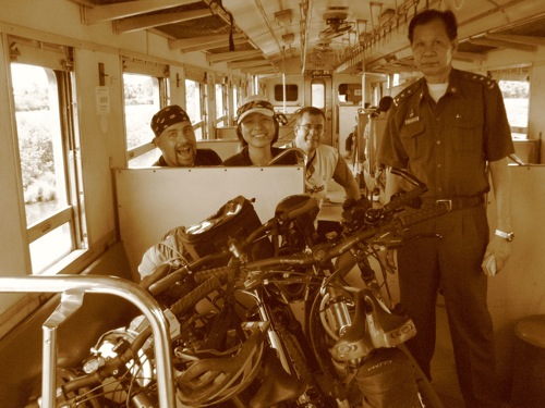 Me, Erica, John and one of the train staff. Famous Thai smile not included.