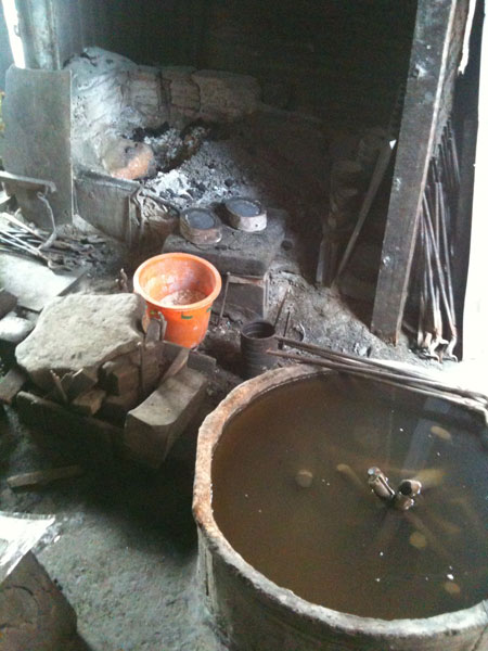 One of the furnaces in the factory.