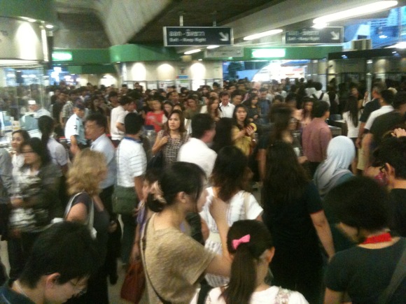 This is either a Backstreet Boys concert or Asok station during evening rush hour.